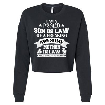 Proud Son In Law Of An Awesome Mother in Law Cropped Pullover Crew