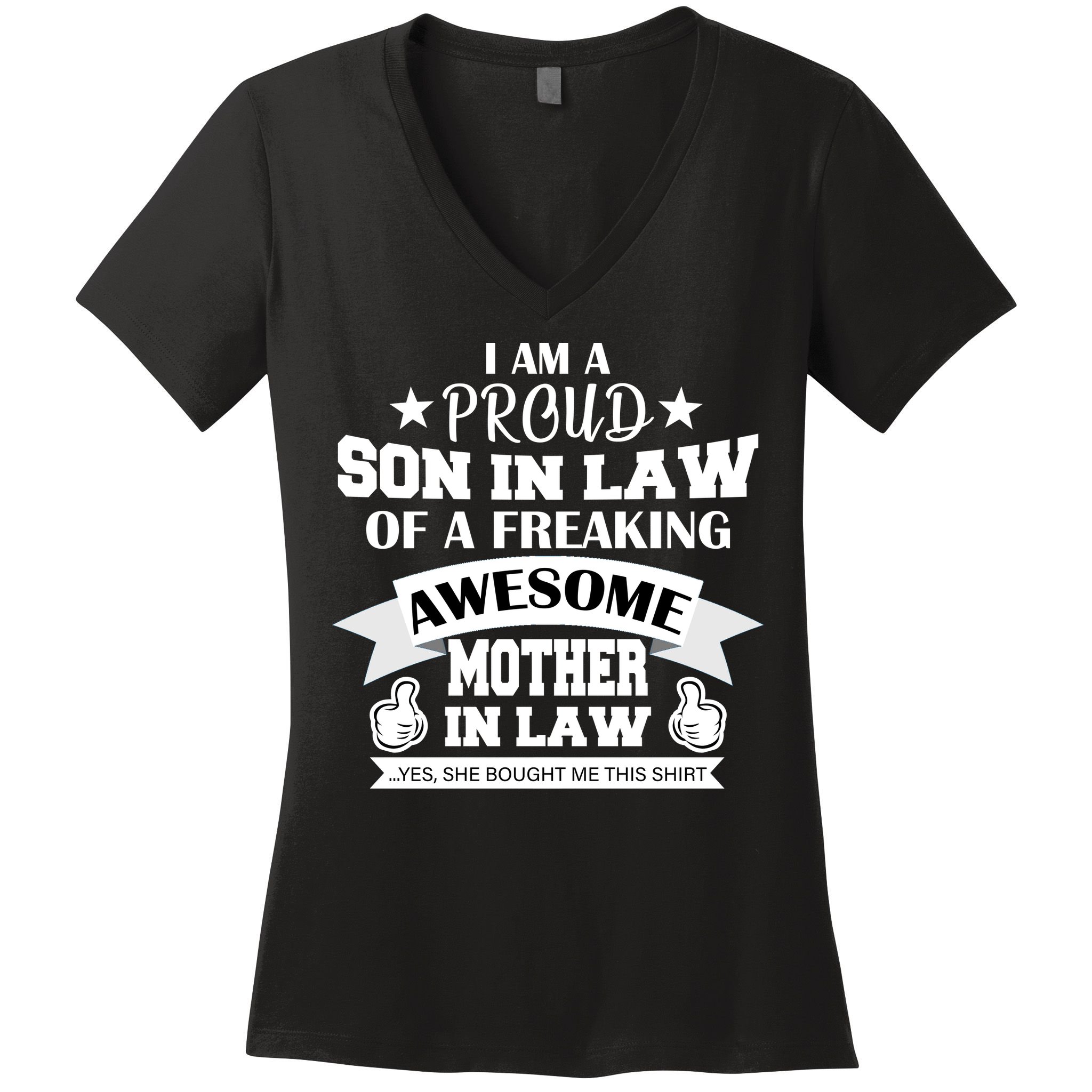 Proud Son In Law Of An Awesome Mother in Law Women's V-Neck T-Shirt