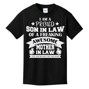 Proud Son In Law Of An Awesome Mother in Law Kids T-Shirt