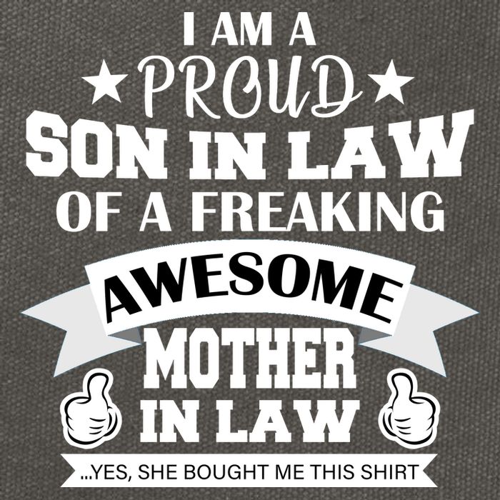 Proud Son In Law Of An Awesome Mother in Law Cotton Canvas Backpack