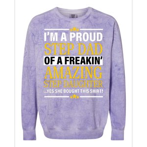 Proud Step Dad Of An Amazing Step Daughter Colorblast Crewneck Sweatshirt