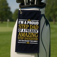 Proud Step Dad Of An Amazing Step Daughter Golf Towel