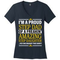 Proud Step Dad Of An Amazing Step Daughter Women's V-Neck T-Shirt