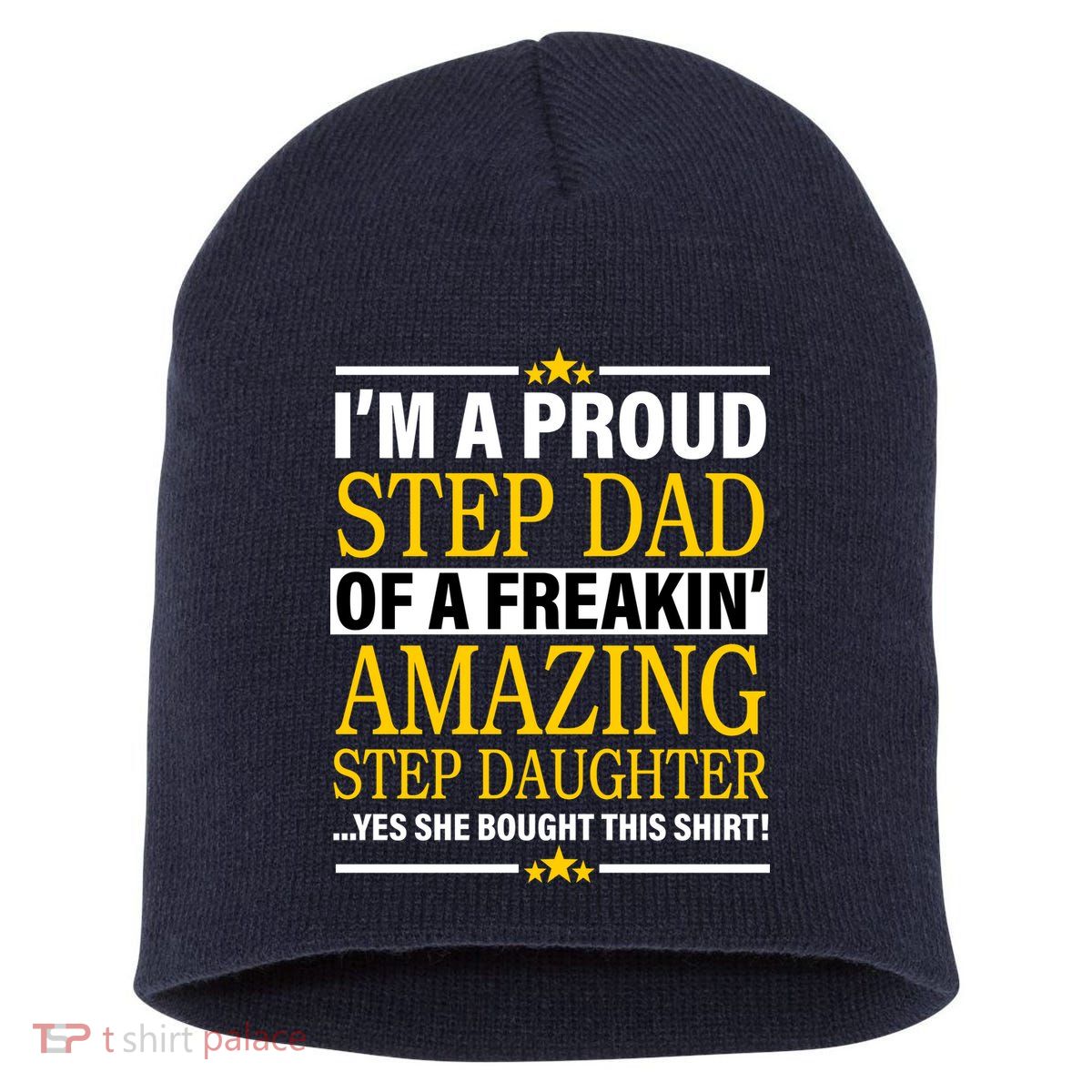 Proud Step Dad Of An Amazing Step Daughter Short Acrylic Beanie