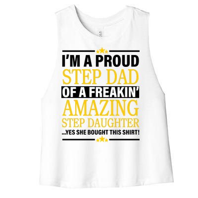 Proud Step Dad Of An Amazing Step Daughter Women's Racerback Cropped Tank