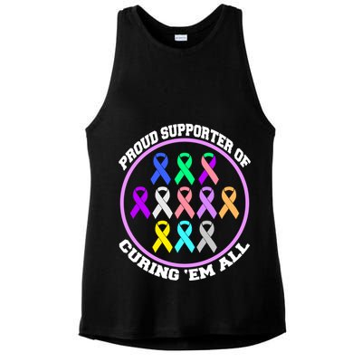 Proud Supporter Of Curing Them All Ladies PosiCharge Tri-Blend Wicking Tank