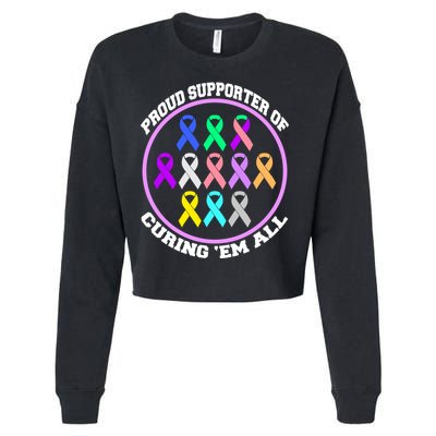 Proud Supporter Of Curing Them All Cropped Pullover Crew