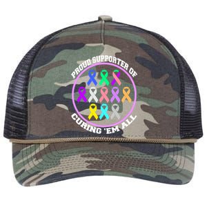 Proud Supporter Of Curing Them All Retro Rope Trucker Hat Cap