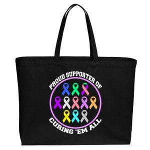 Proud Supporter Of Curing Them All Cotton Canvas Jumbo Tote