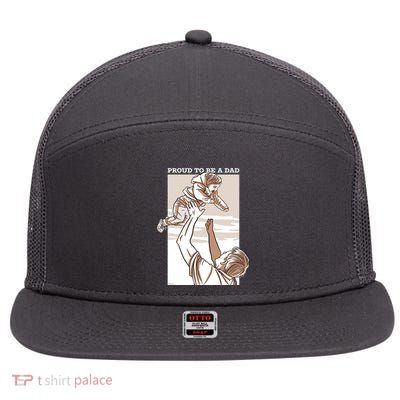 Proud To Be A Dad 7 Panel Mesh Trucker Snapback Hat