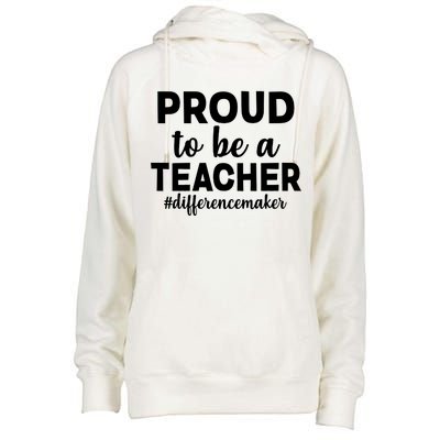 Proud To Be A Teacher #differencemaker Womens Funnel Neck Pullover Hood