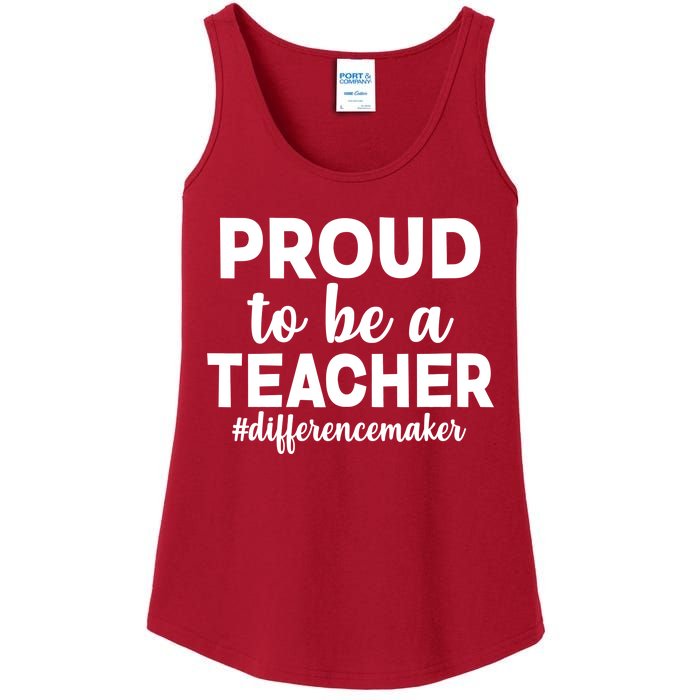 Proud To Be A Teacher #differencemaker Ladies Essential Tank