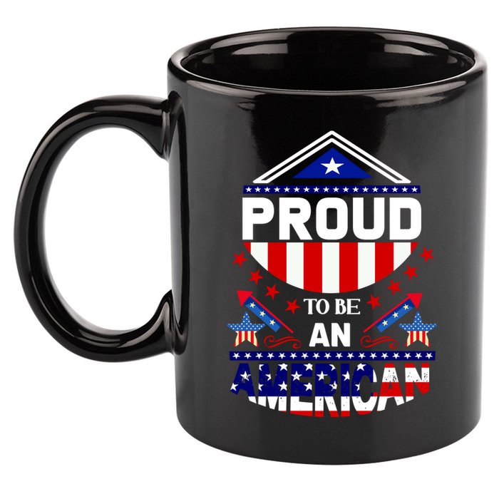 Proud To Be An American Patriotic 11oz C Handle Ceramic Mug