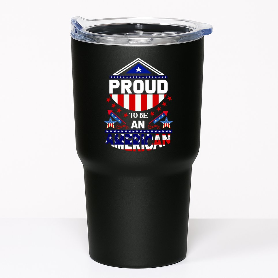 Proud To Be An American Patriotic Tumbler