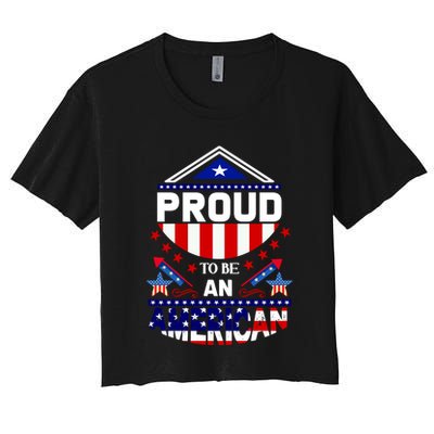 Proud To Be An American Patriotic Women's Crop Top Tee