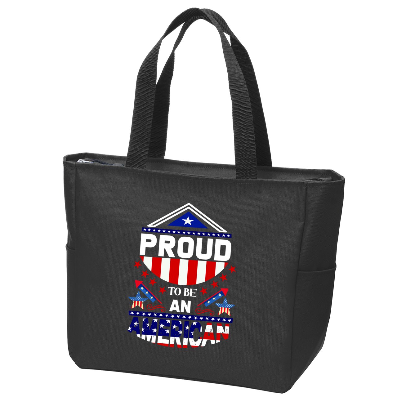 Proud To Be An American Patriotic Zip Tote Bag