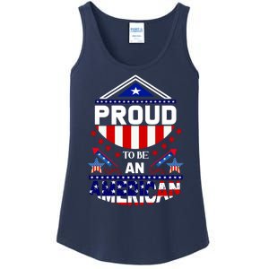 Proud To Be An American Patriotic Ladies Essential Tank