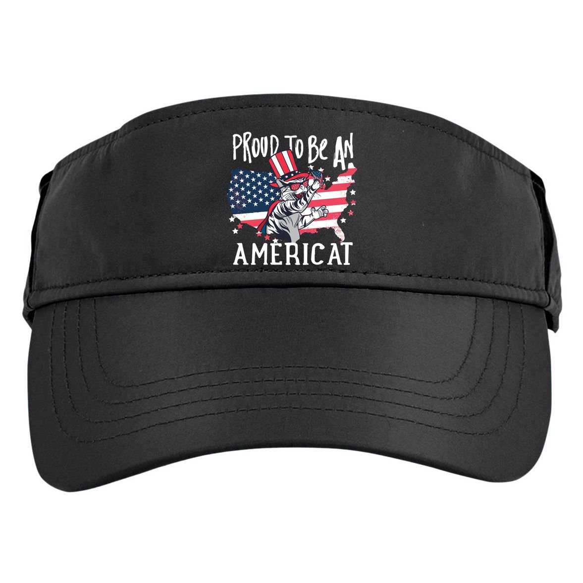 Proud To Be an Americat Cat Adult Drive Performance Visor