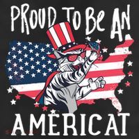 Proud To Be an Americat Cat 11oz C Handle Ceramic Mug
