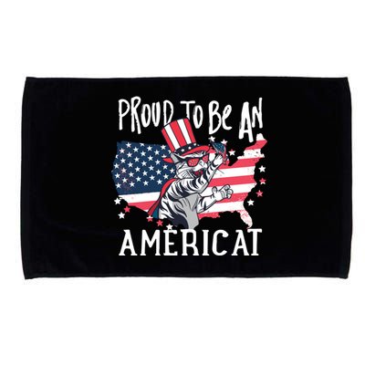 Proud To Be an Americat Cat Microfiber Hand Towel