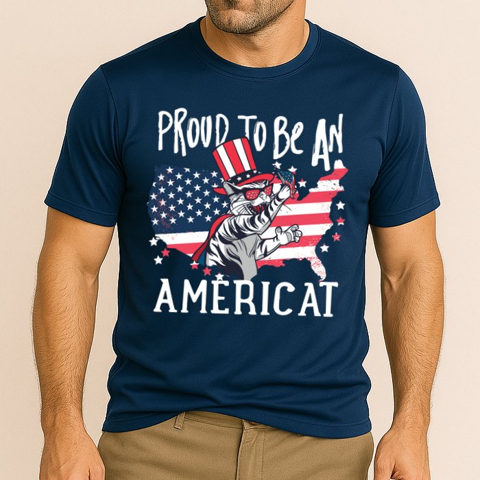 Proud To Be an Americat Cat Performance Shirt