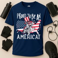 Proud To Be an Americat Cat Performance Shirt