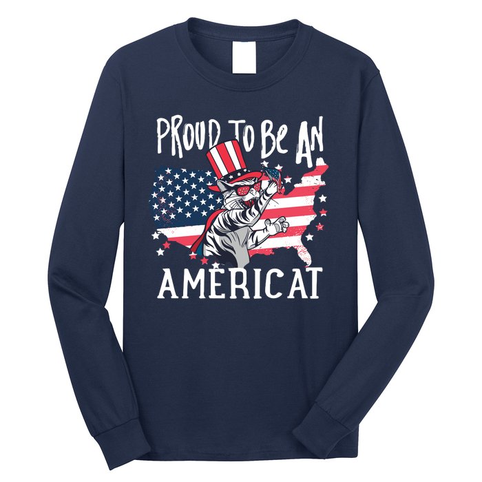 Proud To Be an Americat Cat Long Sleeve Shirt