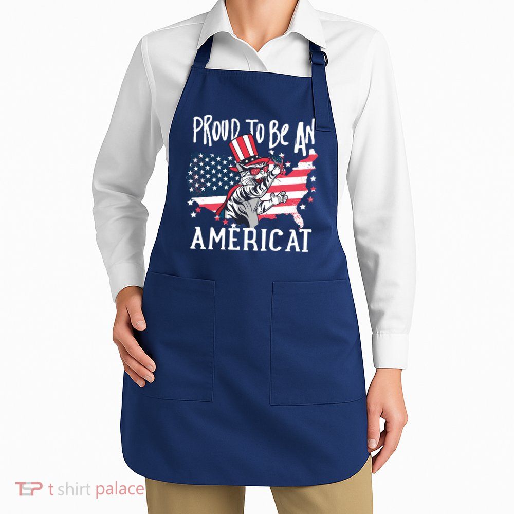 Proud To Be an Americat Cat Apron