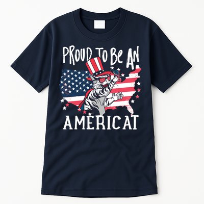 Proud To Be an Americat Cat Tall T-Shirt