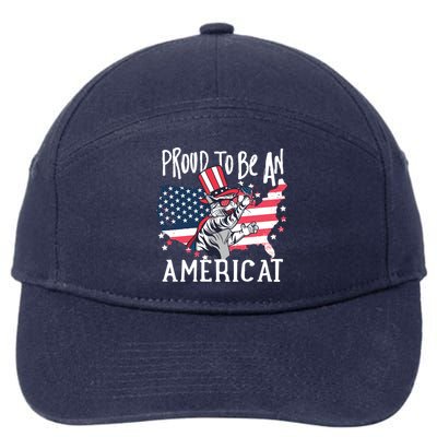 Proud To Be an Americat Cat 7-Panel Snapback Hat
