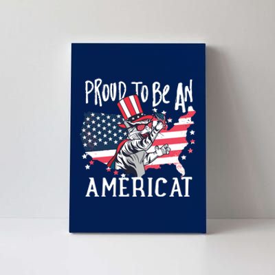 Proud To Be an Americat Cat Canvas