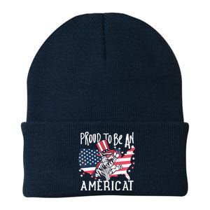 Proud To Be an Americat Cat Knit Cap Winter Beanie