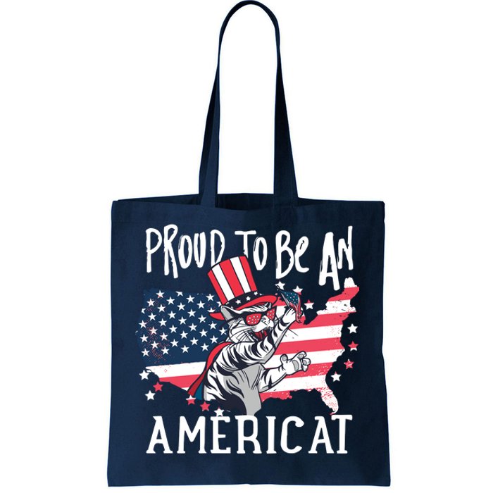 Proud To Be an Americat Cat Tote Bag