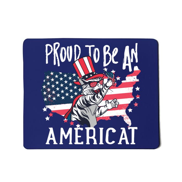 Proud To Be an Americat Cat Mousepad