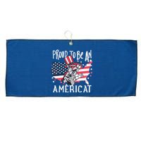 Proud To Be an Americat Cat Large Microfiber Waffle Golf Towel