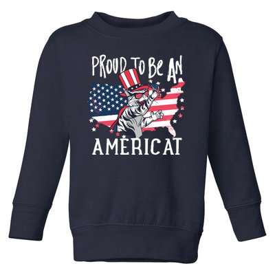 Proud To Be an Americat Cat Toddler Sweatshirt