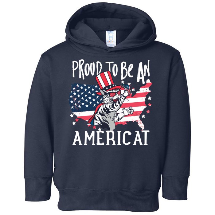 Proud To Be an Americat Cat Toddler Hoodie