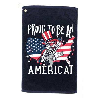 Proud To Be an Americat Cat Golf Towel