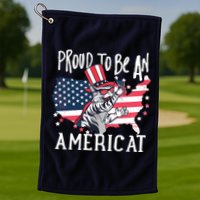 Proud To Be an Americat Cat Golf Towel