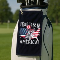 Proud To Be an Americat Cat Golf Towel