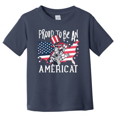 Proud To Be an Americat Cat Toddler T-Shirt