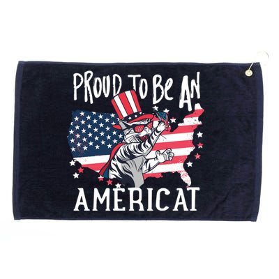 Proud To Be an Americat Cat Grommeted Golf Towel