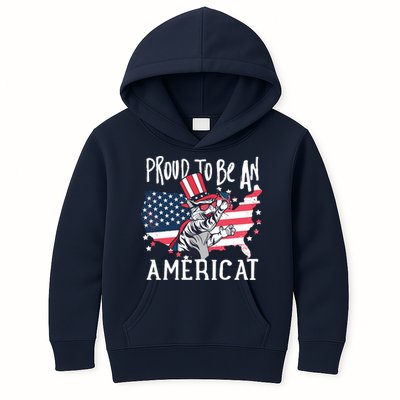 Proud To Be an Americat Cat Kids Hoodie