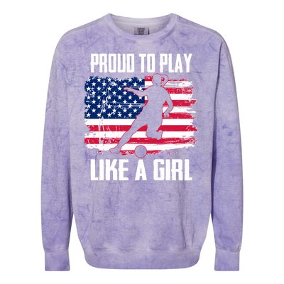 Proud To Play Like A Girl USA Soccer Colorblast Crewneck Sweatshirt