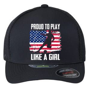 Proud To Play Like A Girl USA Soccer Flexfit Unipanel Trucker Cap