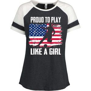 Proud To Play Like A Girl USA Soccer Enza Ladies Jersey Colorblock Tee