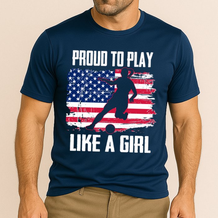 Proud To Play Like A Girl USA Soccer Cooling Performance Crew T-Shirt