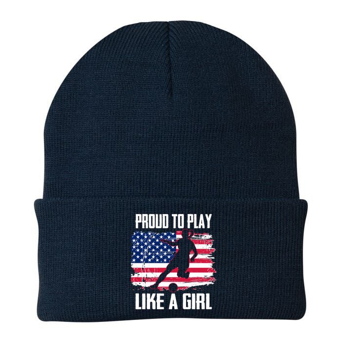 Proud To Play Like A Girl USA Soccer Knit Cap Winter Beanie