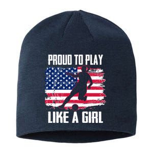 Proud To Play Like A Girl USA Soccer Sustainable Beanie