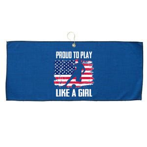 Proud To Play Like A Girl USA Soccer Large Microfiber Waffle Golf Towel